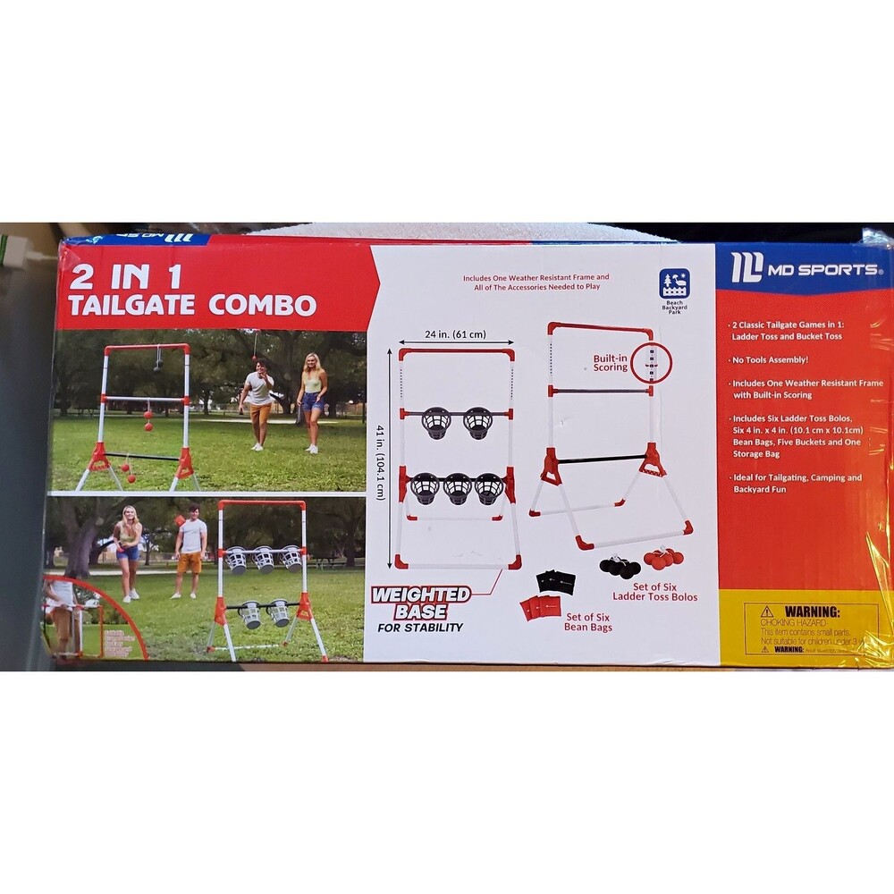 MD Sports 2-in-1 Tailgate Combo Ladder Toss & Bucket Toss Game